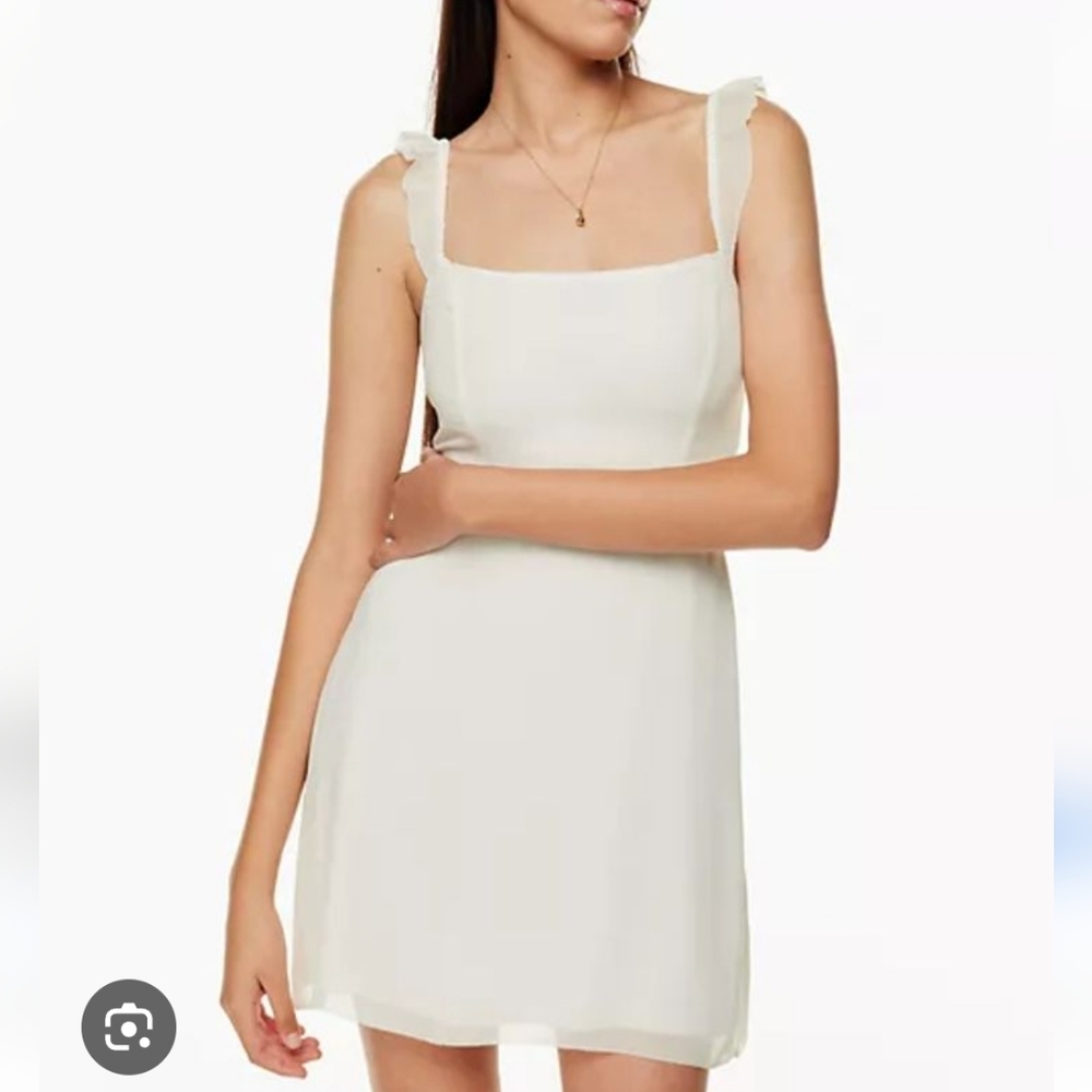 Wilfred Fete Dress Chiffon Ruffle Lightweight White Size 6